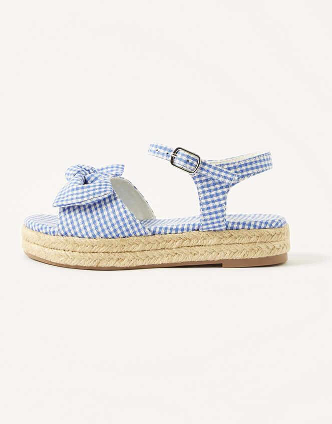 Gingham Espadrille Sandals, Blue (BLUE), large