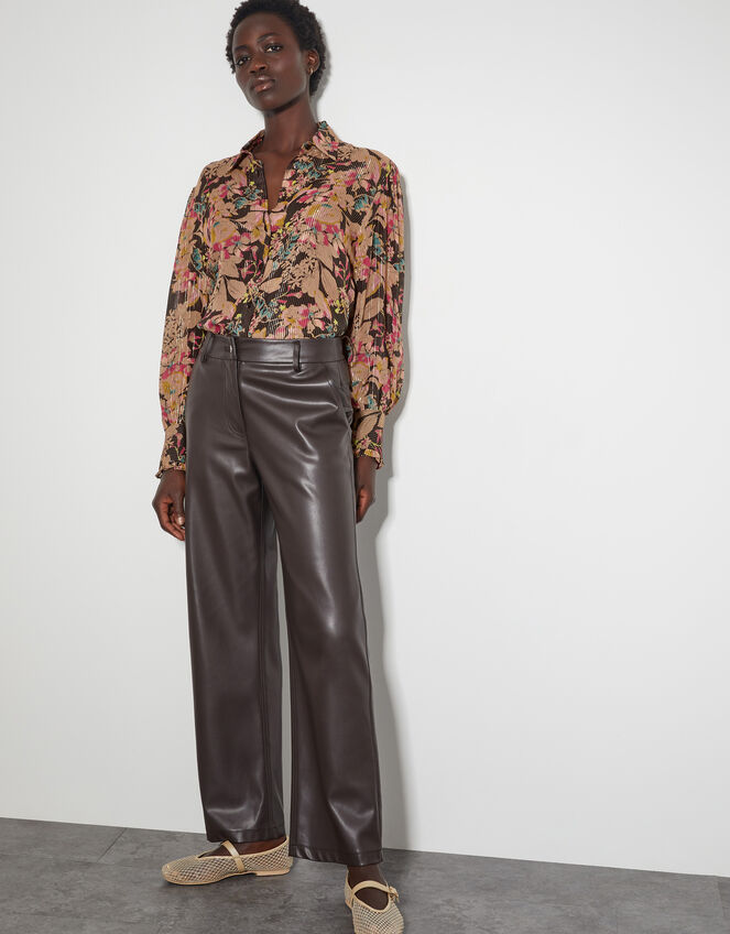 Felicity Metallic Floral Shirt, Black (BLACK), large