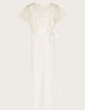 Deco Cape Sleeve Truth Jumpsuit, Ivory (IVORY), large