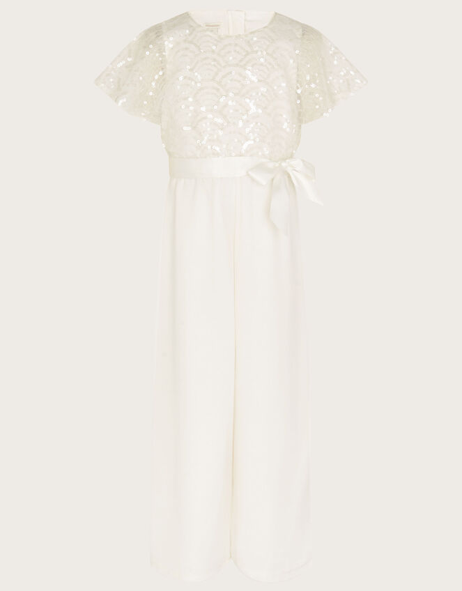 Deco Cape Sleeve Truth Jumpsuit, Ivory (IVORY), large