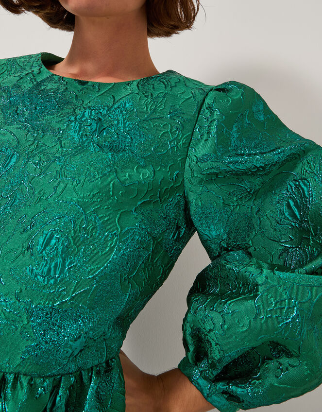 Jolene Jacquard Mini Dress, Green (GREEN), large