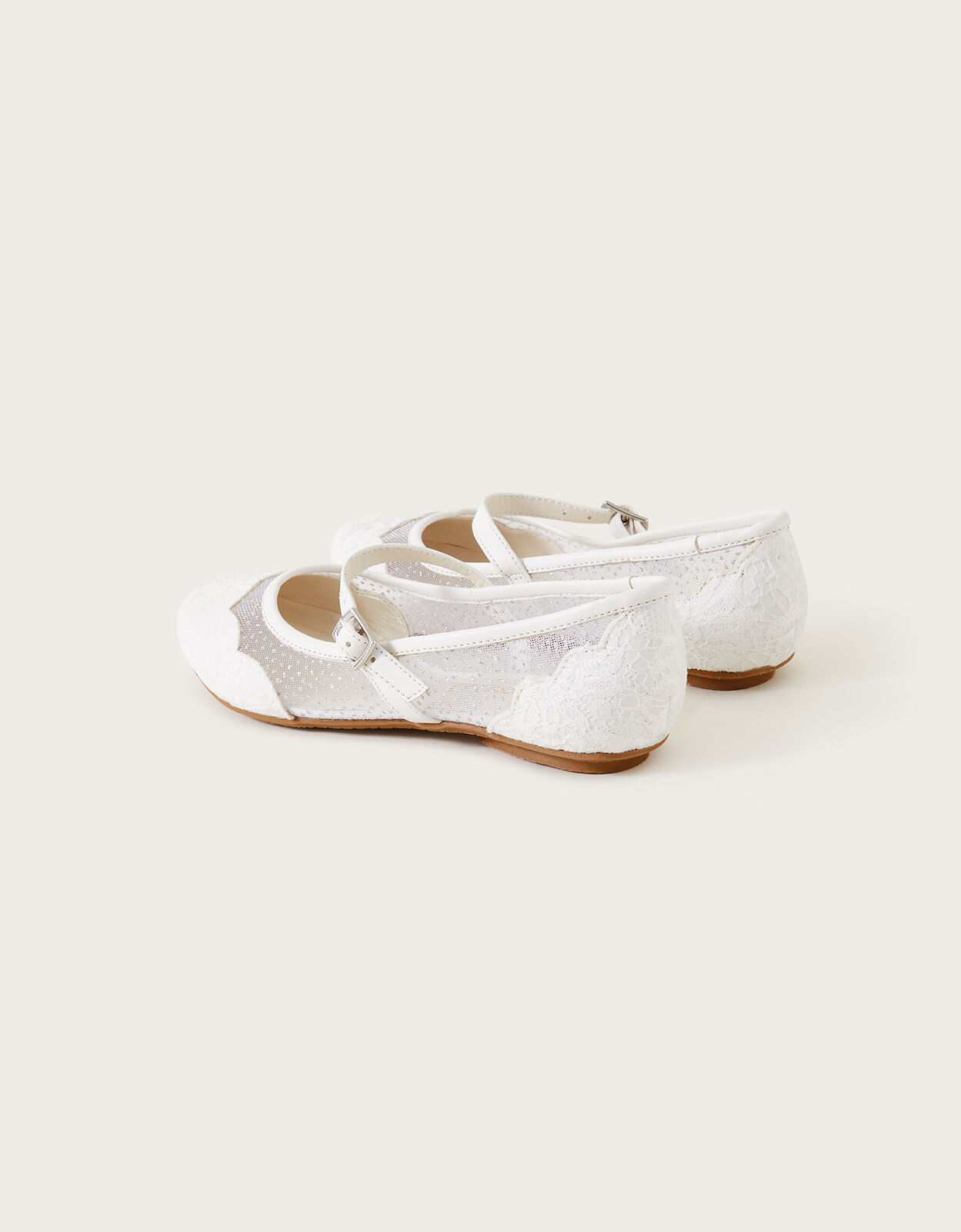 Scallop Lace Princess Ballerina Flats Ivory