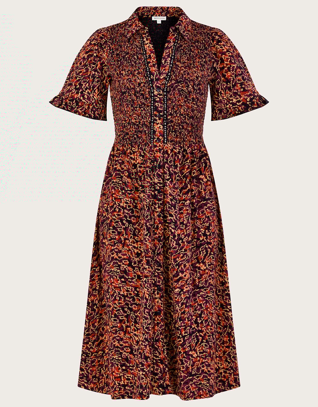 Red print shirt dress sale