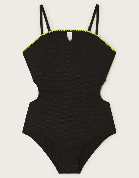 Texture Swimsuit , Black (BLACK), large
