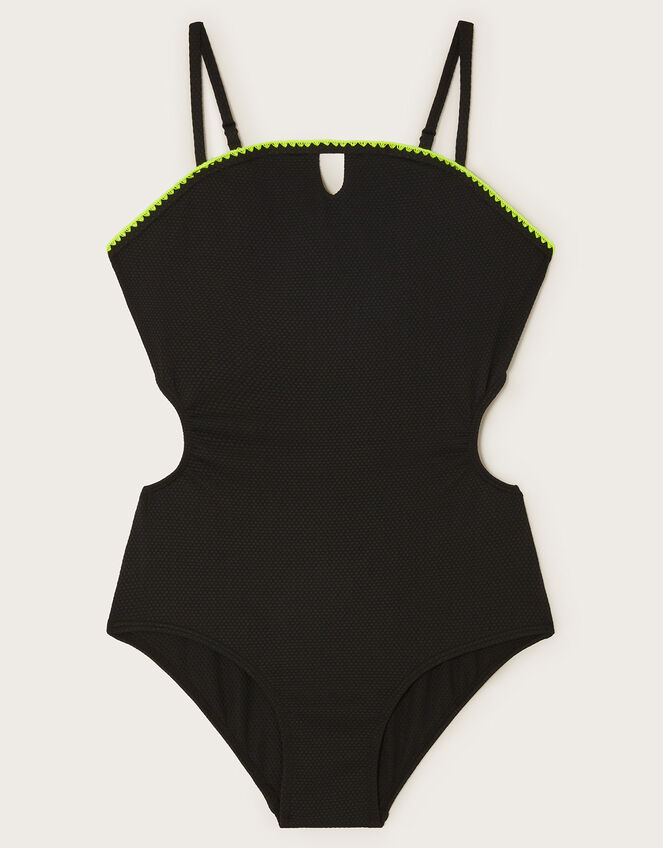 Texture Swimsuit , Black (BLACK), large