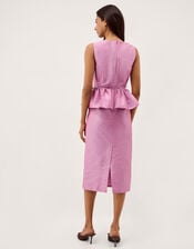 Dahlia Peplum Midi Dress, Purple (LILAC), large
