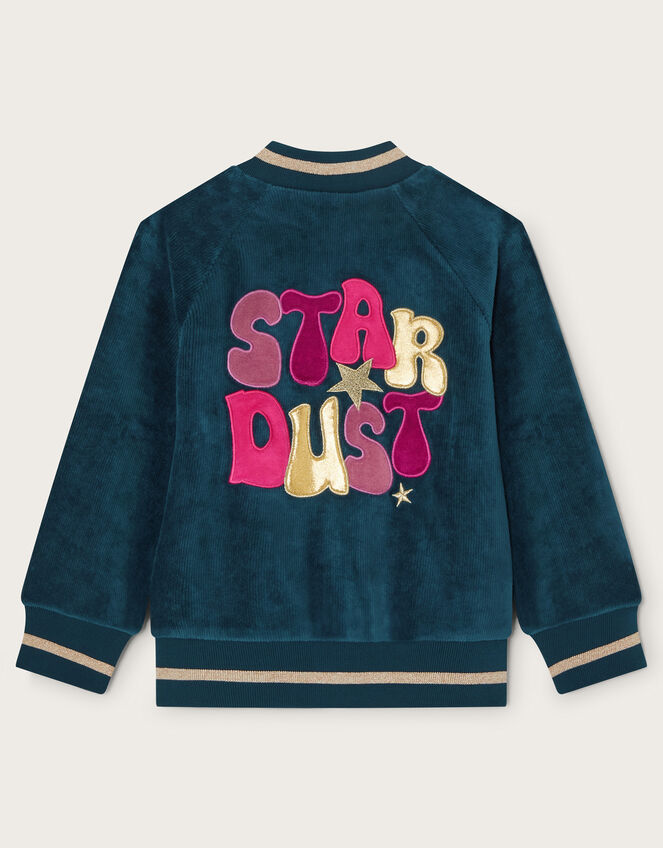Stardust Velour Bomber Jacket, Teal (TEAL), large