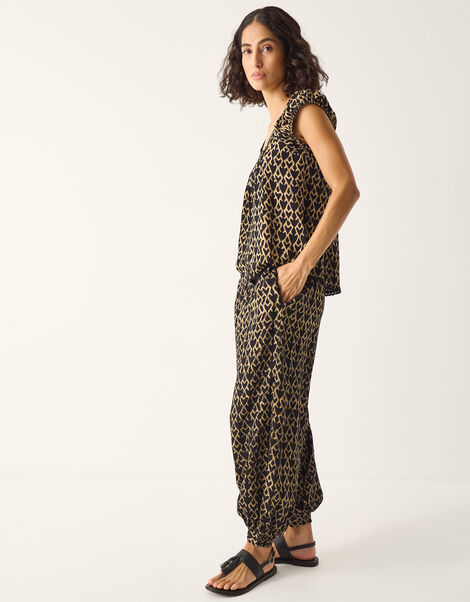 Arti Print Balloon Trousers, Black (BLACK), large