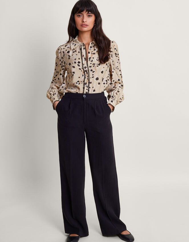 Ava Animal Blouse, Natural (STONE), large