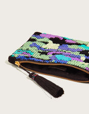 Disco Sequin Zip Pouch, , large