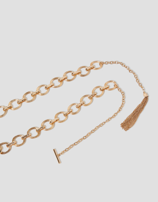 Loop Chain Tassel Belt, Gold (GOLD), large