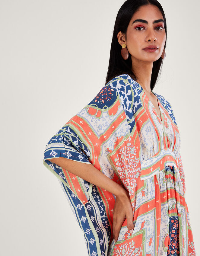 One Hundred Stars Indian Summer Maxi Kaftan, Orange (CORAL), large