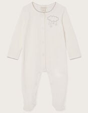 Newborn Cloud Sleepsuit, Ivory (IVORY), large