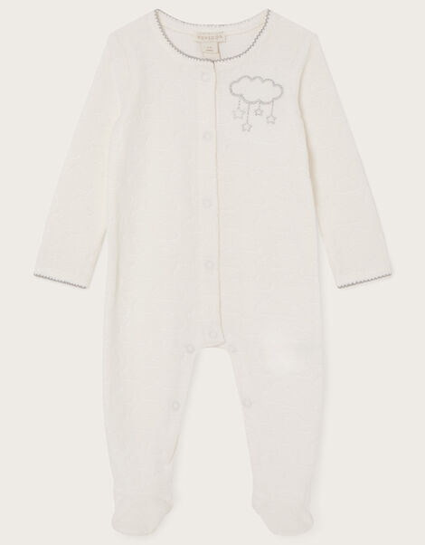 Newborn Cloud Sleepsuit, Ivory (IVORY), large