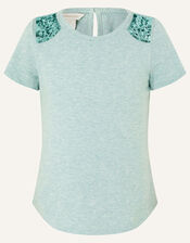 Sequin Shoulder Top, Green (MINT), large