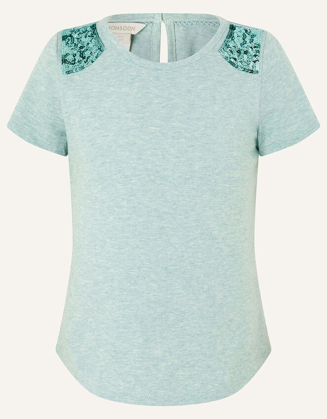 Sequin Shoulder Top, Green (MINT), large