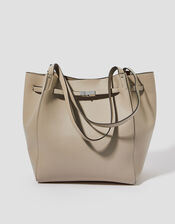 Kate Faux Leather Tote Bag, Grey (GREY), large