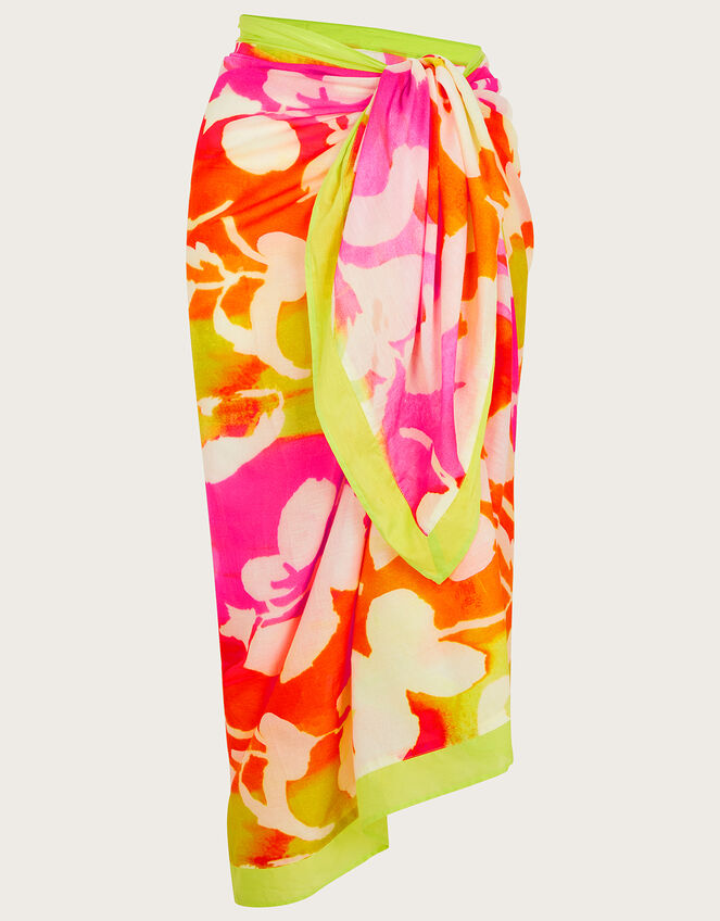 Abstract Floral Sarong, , large