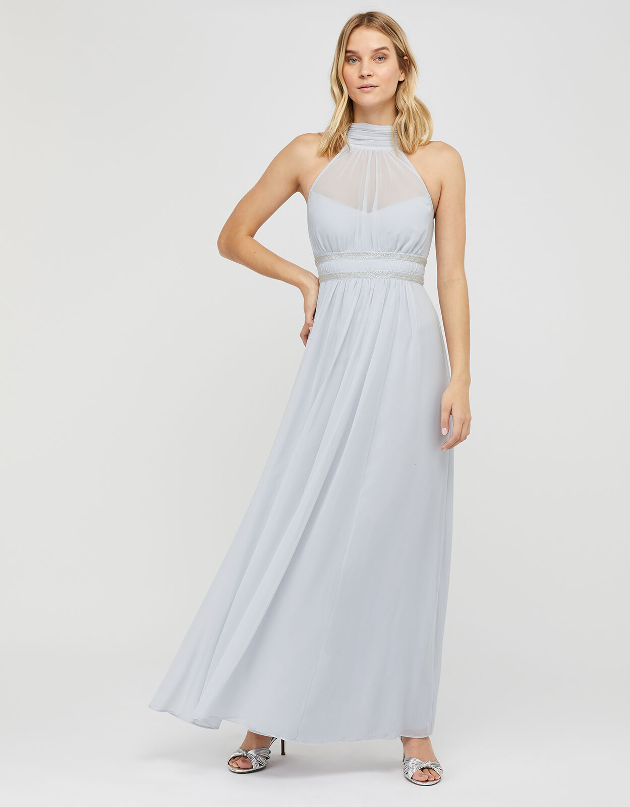 chiffon embellished maxi dress