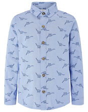 Dinosaur Long Sleeve Shirt, Blue (BLUE), large