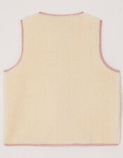 Butterfly Embroidered Borg Gilet, Ivory (IVORY), large
