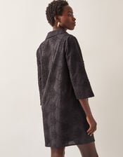 Harika Embroidered Mini Shirt Dress, Black (BLACK), large