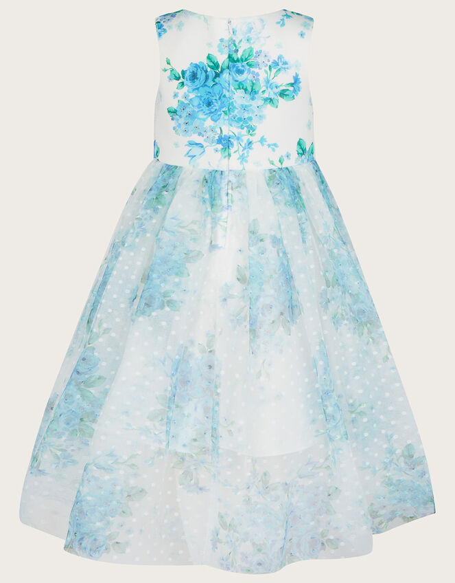 Heidi Scuba Tulle Print Dress, Blue (BLUE), large