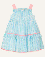 Baby Summer Printed Dress, Blue (BLUE), large