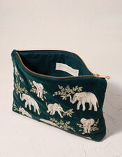Elizabeth Scarlett Elephant Herd Velvet Pouch, , large