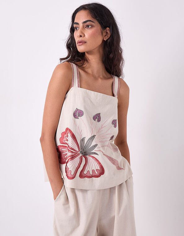 East Zhandra Embroidered Cami Top, Camel (BEIGE), large