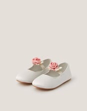 Baby Rosette Walker Shoes, Ivory (IVORY), large