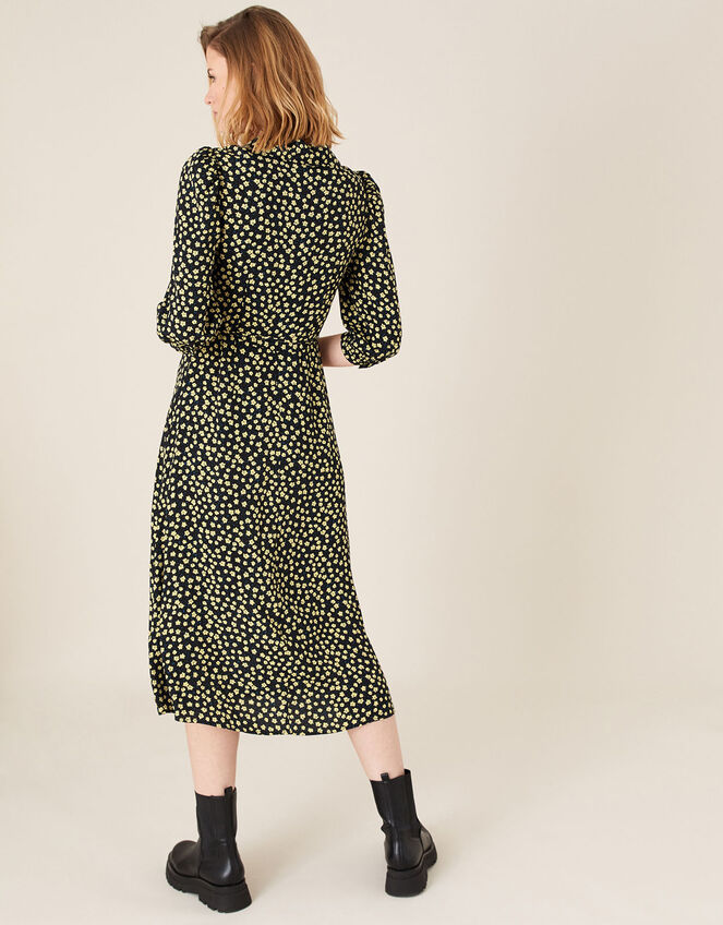 Floral Collar Dress with LENZING™ ECOVERO™, Black (BLACK), large