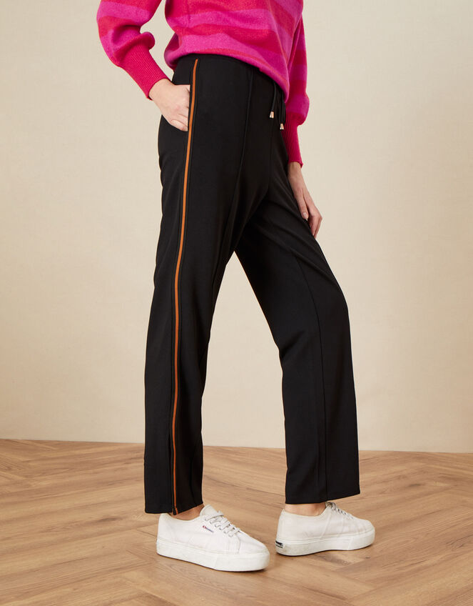 Side Stripe Wide Joggers, Black (BLACK), large