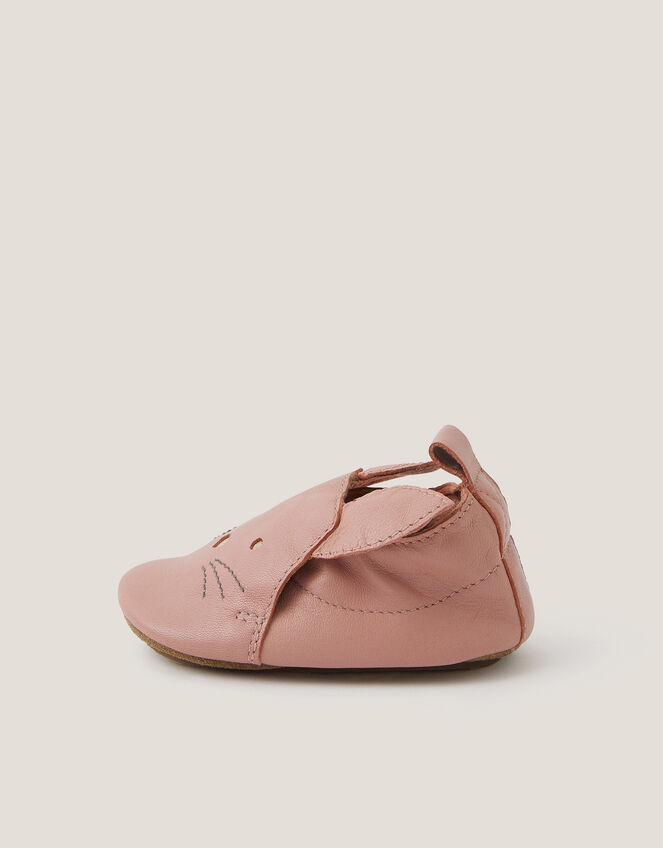 Baby Cat Leather Booties, Pink (PINK), large