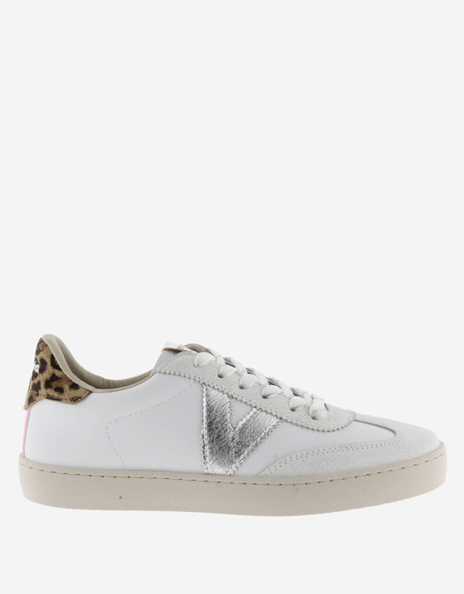 Victoria Berlin Leopard Print Trainers, Silver (SILVER), large