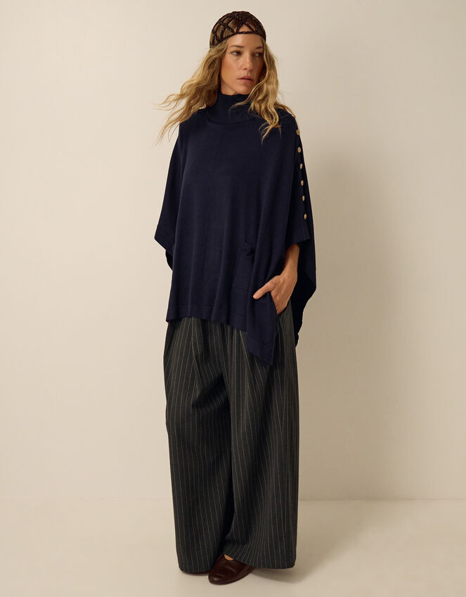 Bae Button Cape, Blue (NAVY), large