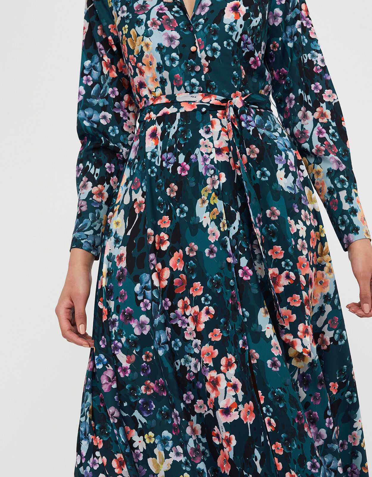 Fawn Floral Shirt Dress Blue