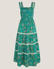 Saoirse Floral Smocked Maxi Dress, SEA GREEN, large