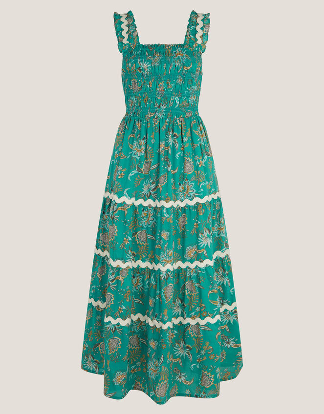 Saoirse Floral Smocked Maxi Dress, SEA GREEN, large