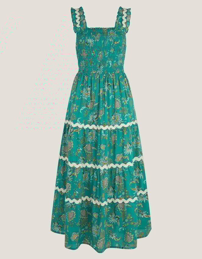 Saoirse Floral Smocked Maxi Dress, SEA GREEN, large