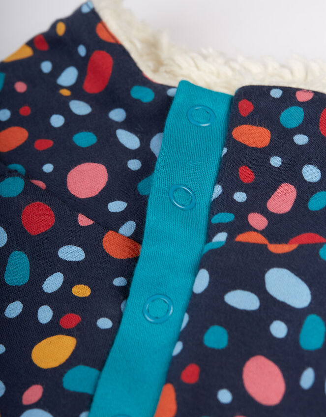 Frugi Snuggle Print Fleece, Blue (NAVY), large