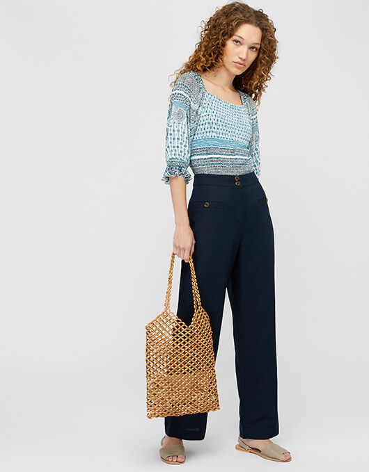 Linen trousers short length hotsell