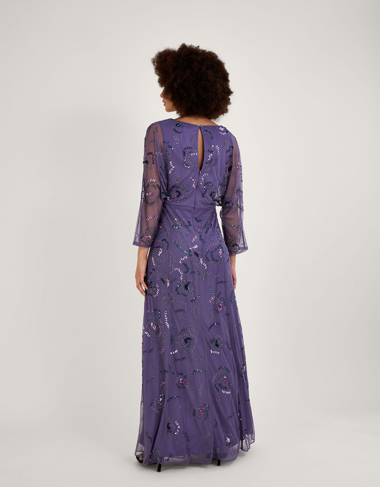 Peggy Embellished Maxi Dress in Recycled Polyester Purple