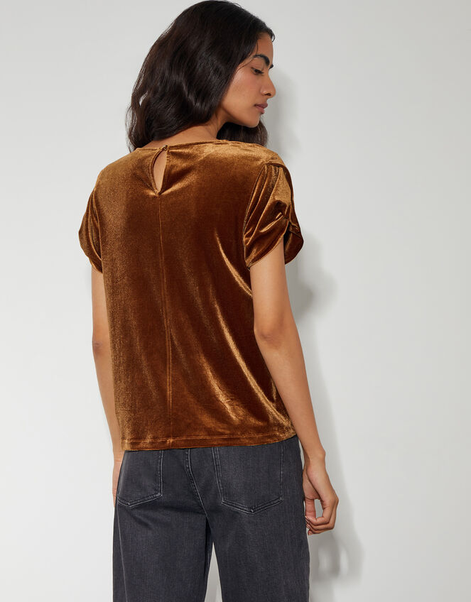 Viv Velvet T-Shirt , Bronze (BRONZE), large