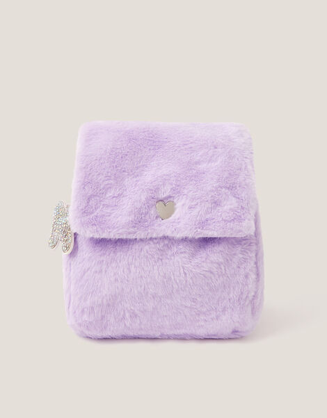 Fluffy Backpack with Butterfly Charm, , large