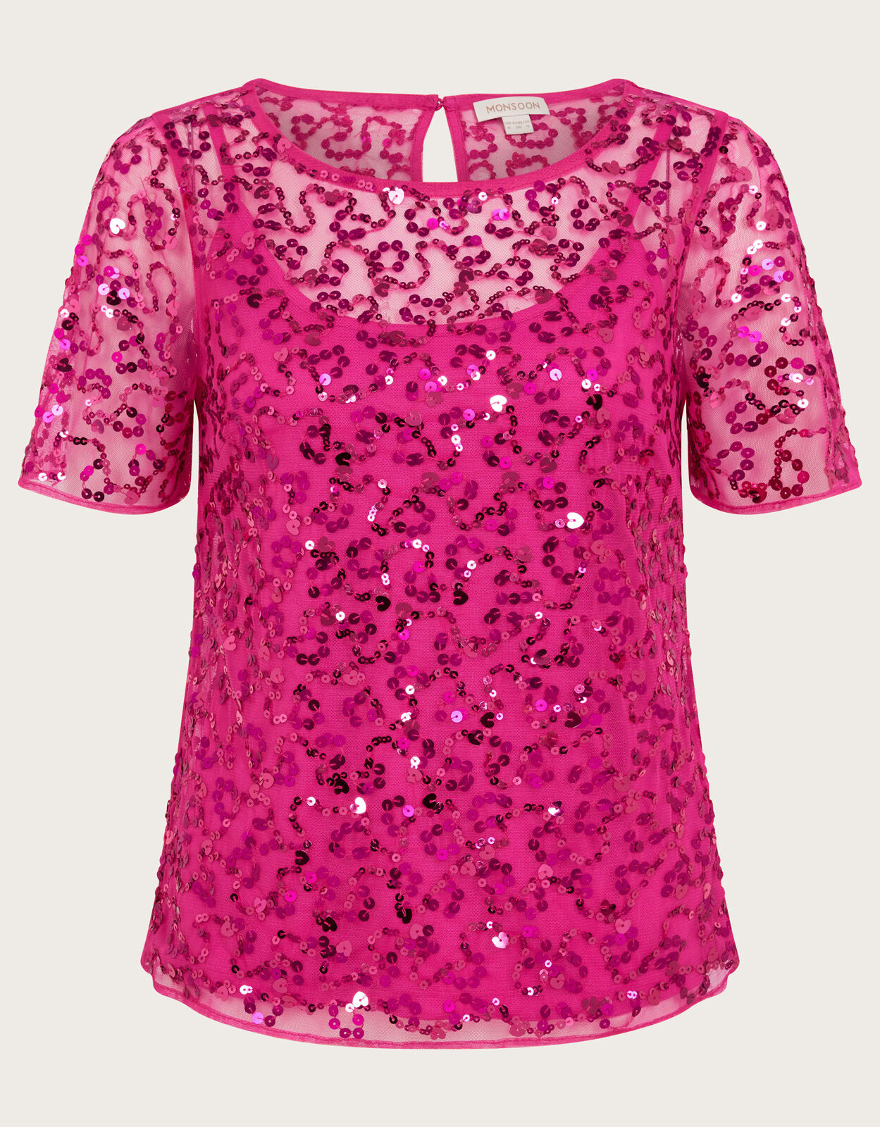 Monsoon pink sequin top shop