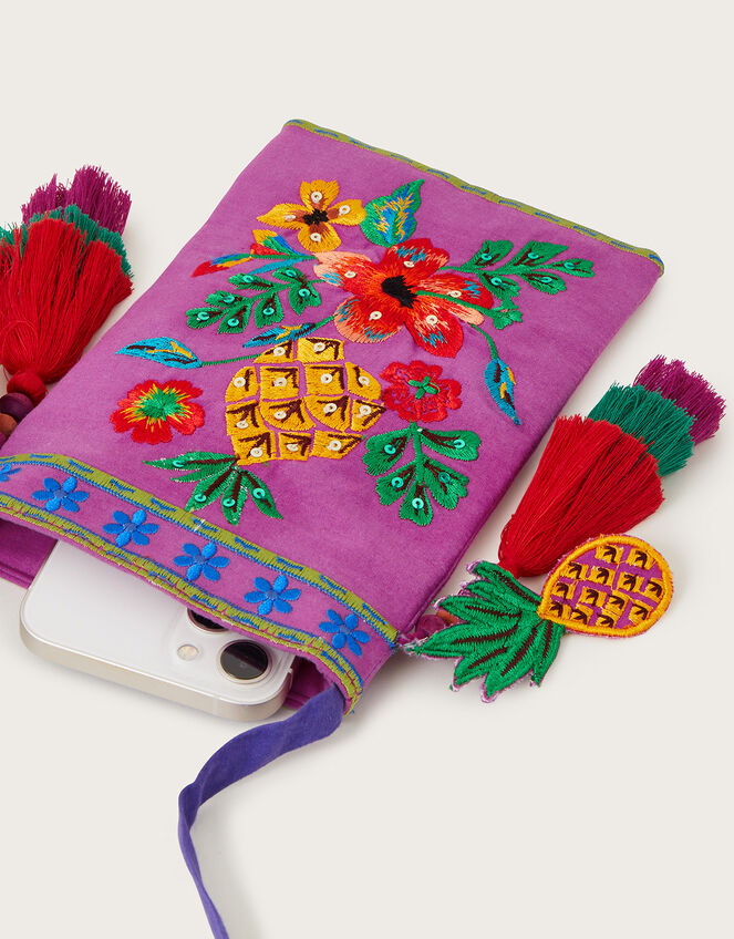 Pineapple Embroidered Phone Case, , large