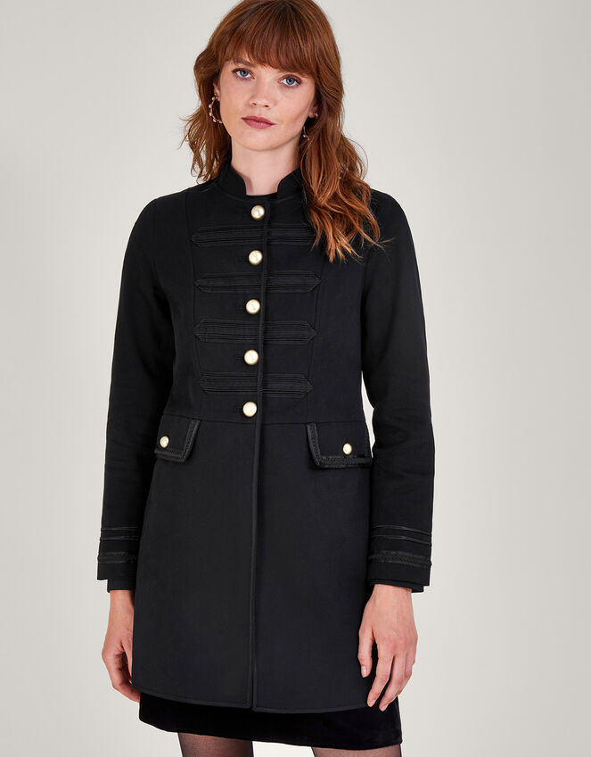 Longline Military Jacket, Black (BLACK), large