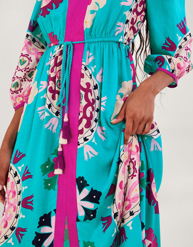 Bonita Print Maxi Dress, Blue (TURQUOISE), large