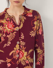 Yasmina Floral Collar Cardigan, Red (BERRY), large